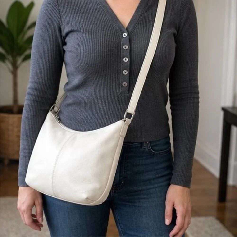 Cream Nylon Crossbody Bag